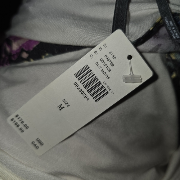 NWT Anthropologie Twofar Black Floral Midi Dress M – Elegant Jacquard Slip Style - Picture 14 of 16